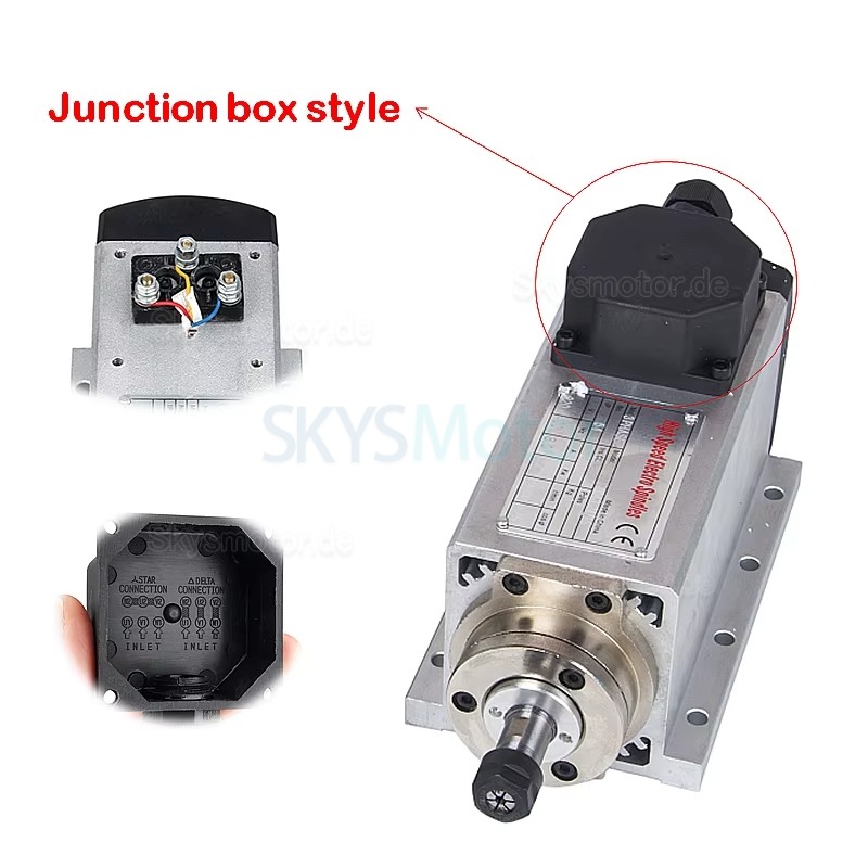 Chinaspindel CNC Luftgek&uuml;hlt Huajiang-1.5KW 110V/220V, 1,5kW, 24.000U/min, ER11/ER16-Spannzange, 400Hz, mit Luftfahrtstecker